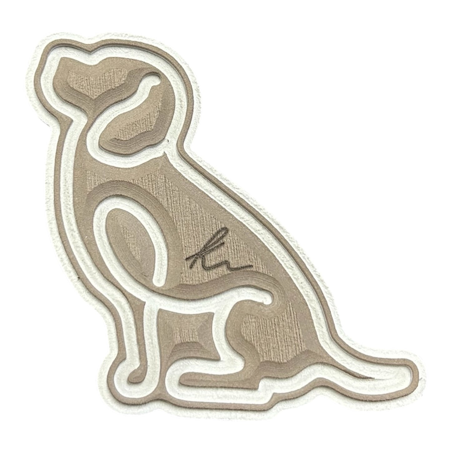 Sitting Lab Outline Turtle Box Foam Sticker