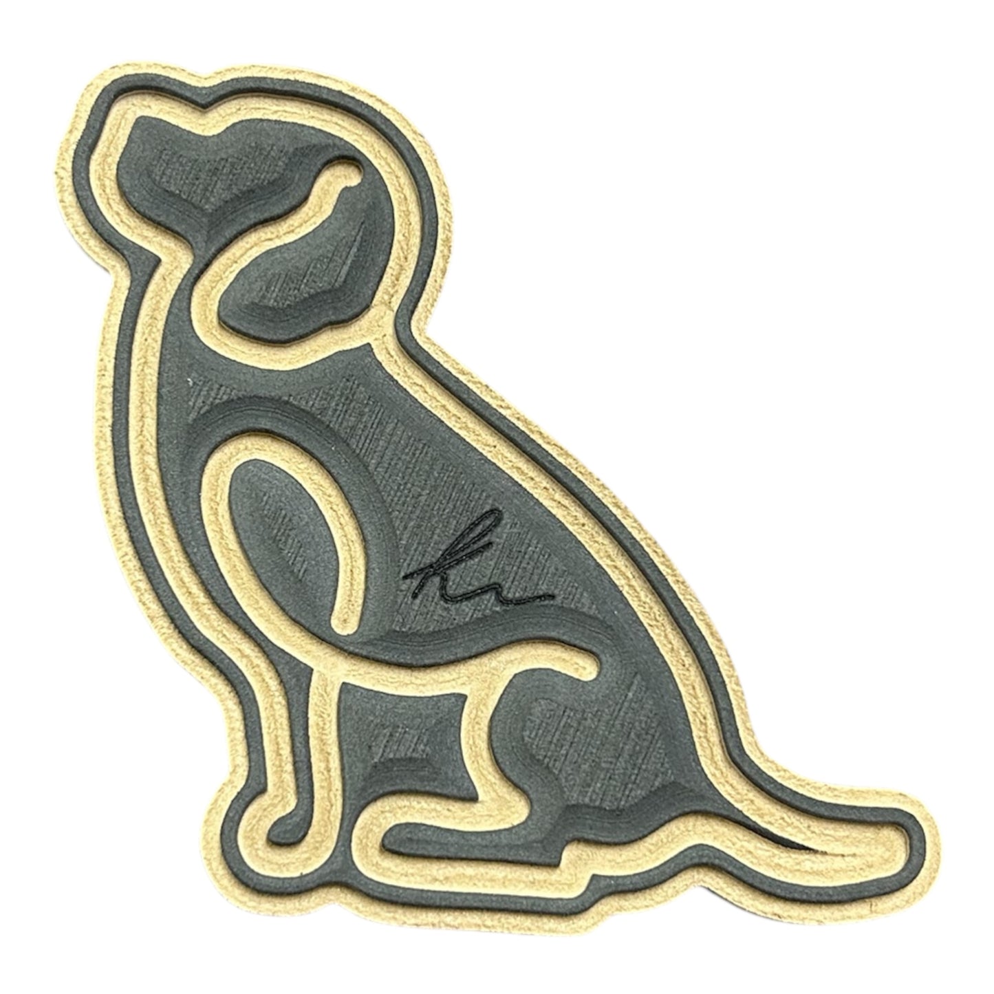 Sitting Lab Outline Turtle Box Foam Sticker