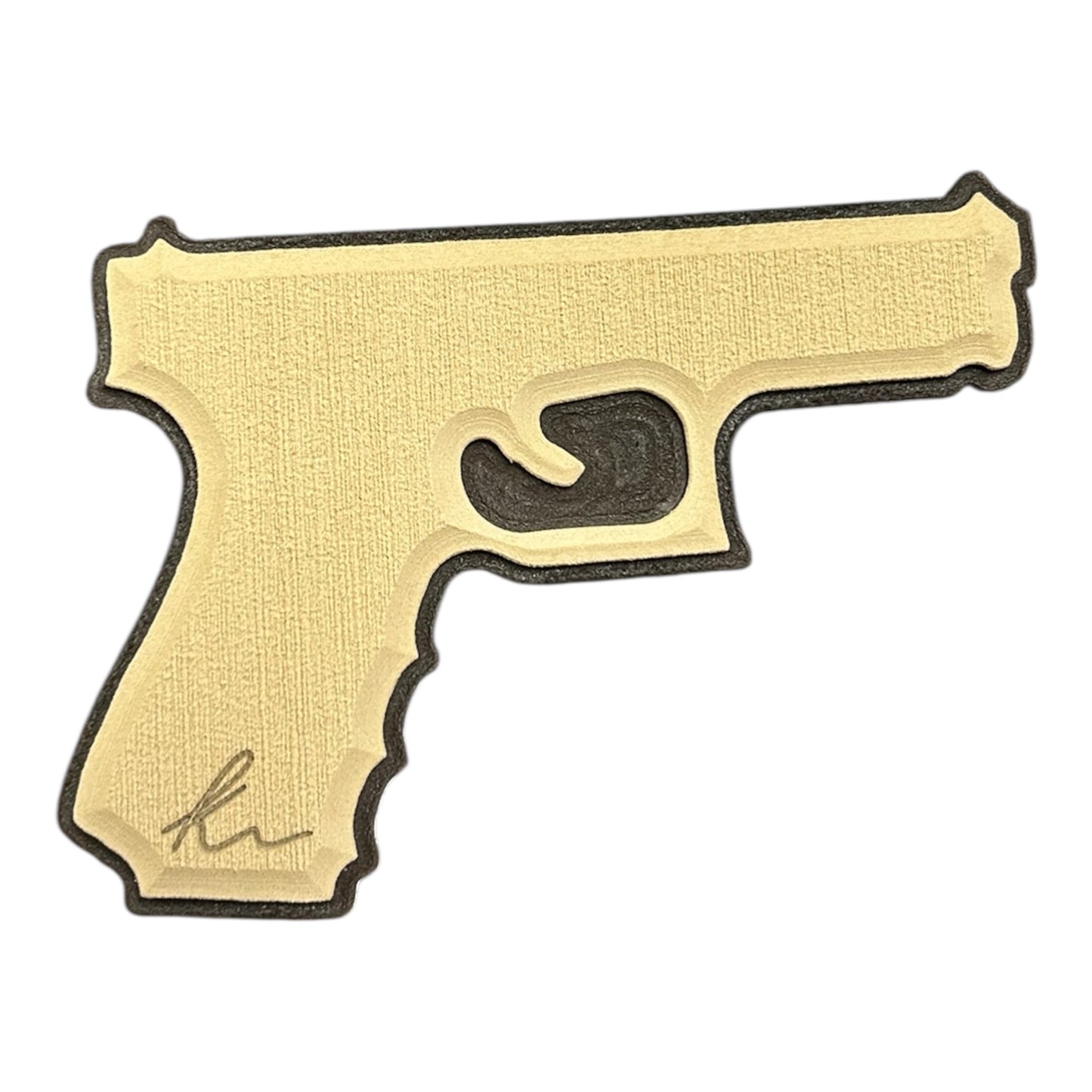 Pistol Outline Turtle Box Foam Sticker