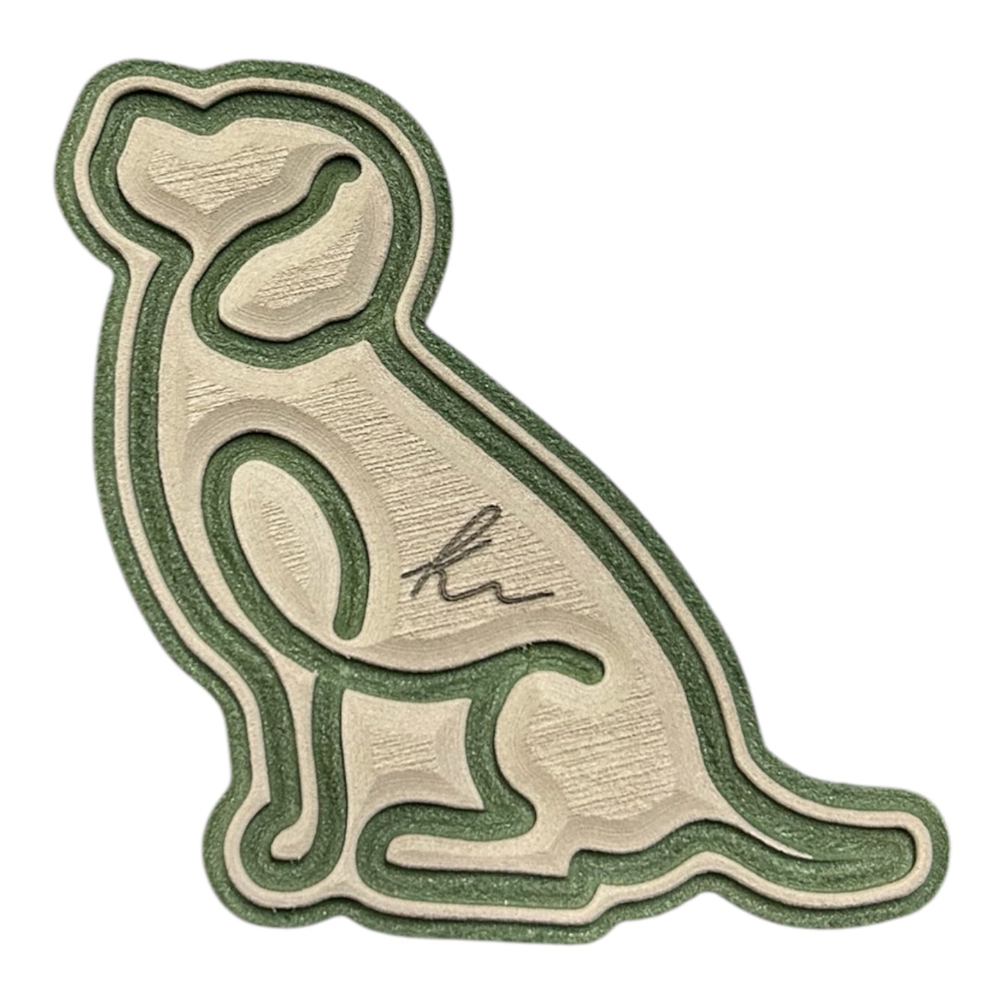 Sitting Lab Outline Turtle Box Foam Sticker