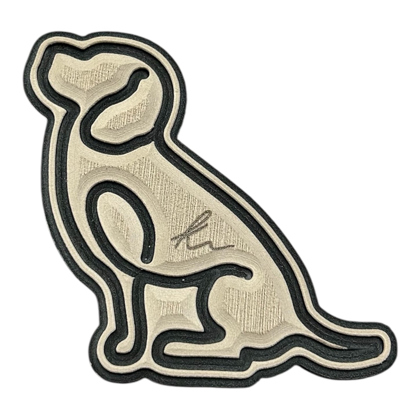 Sitting Lab Outline Turtle Box Foam Sticker