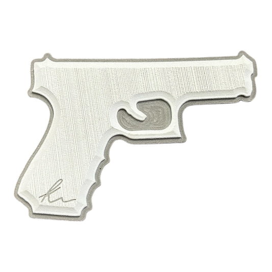 Pistol Outline Turtle Box Foam Sticker