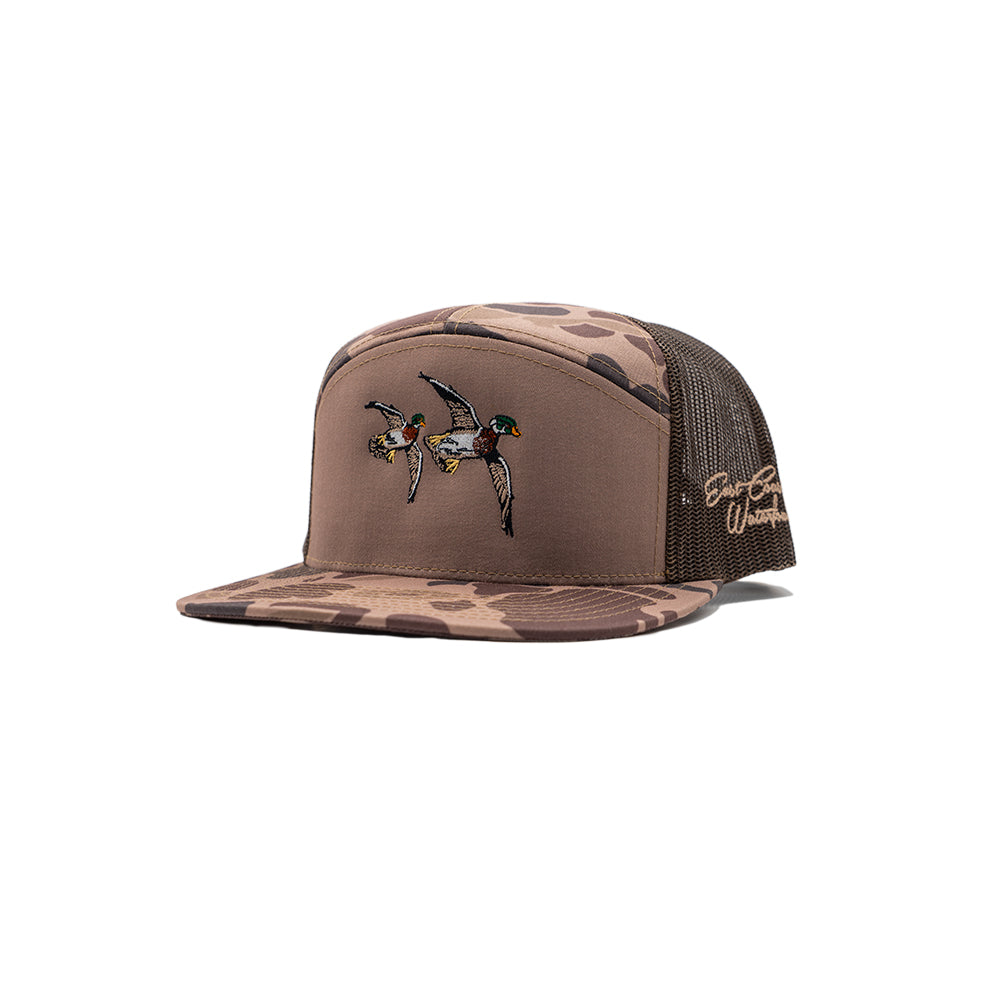 Banking Woodie Embroidered Hat Duck Camo 7 Panel