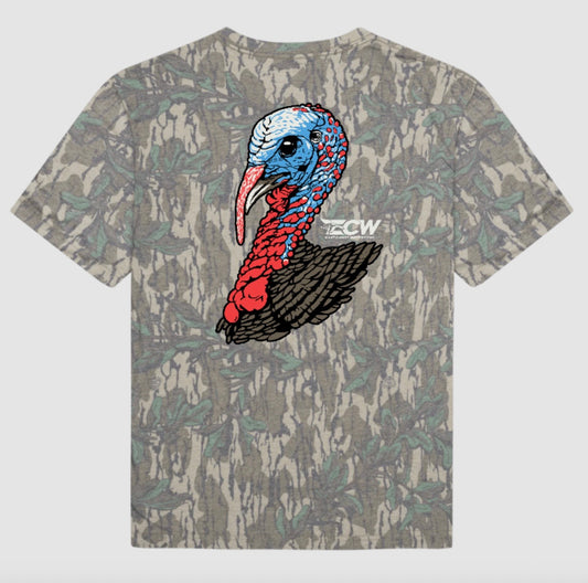 Turkey Head Green Leaf Camo T-Shirt