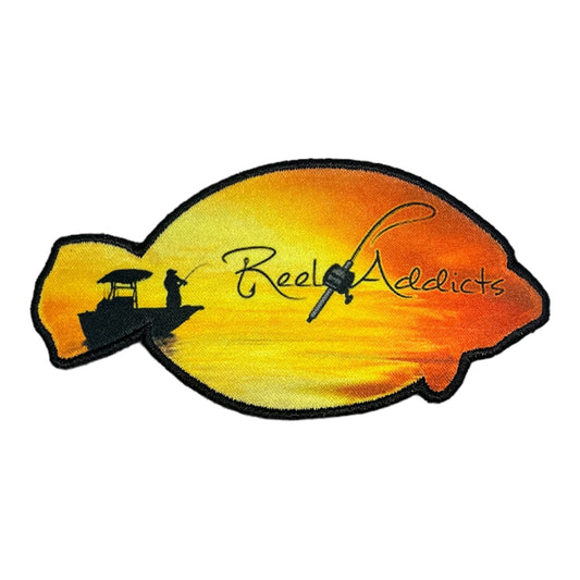 Flounder Outline Reel Addicts Patch