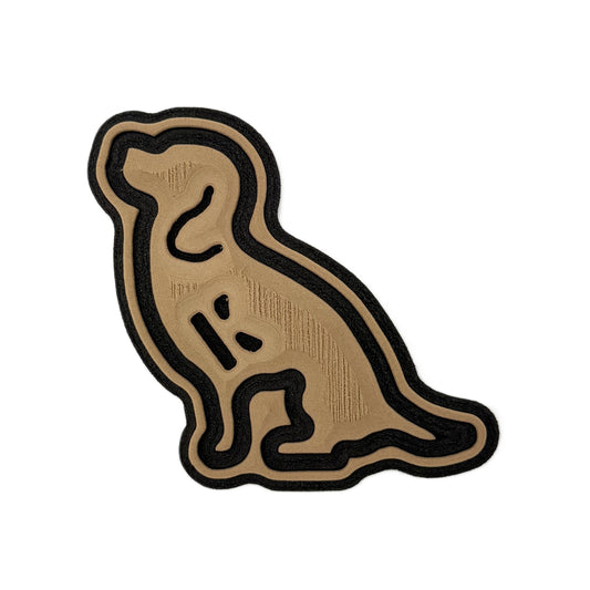 Sitting Lab Outline Turtle Box Foam Sticker