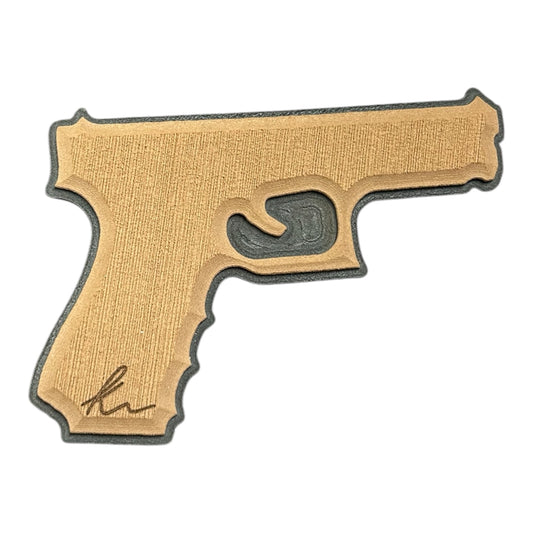 Pistol Outline Turtle Box Foam Sticker
