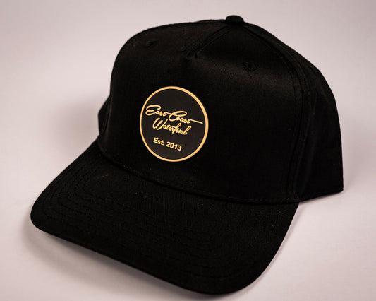 Black PVC Patch 5 Panel Hat