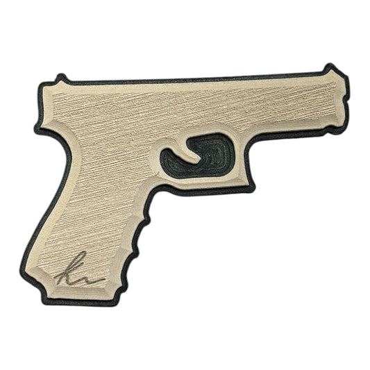 Pistol Outline Turtle Box Foam Sticker