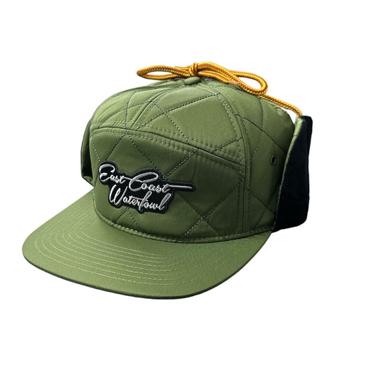 7 Panel With Flaps Green ECW patch Strapback