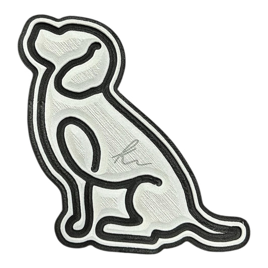 Sitting Lab Outline Turtle Box Foam Sticker