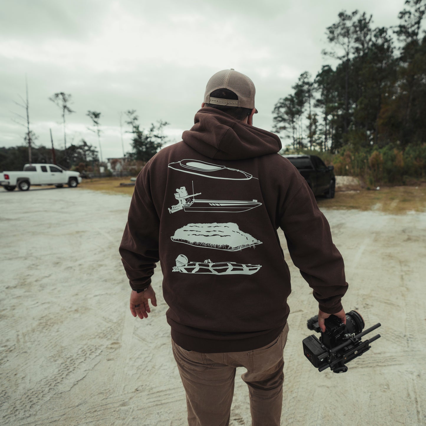 "Duck Boat" Brown Hoodie