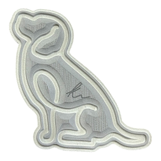 Sitting Lab Outline Turtle Box Foam Sticker