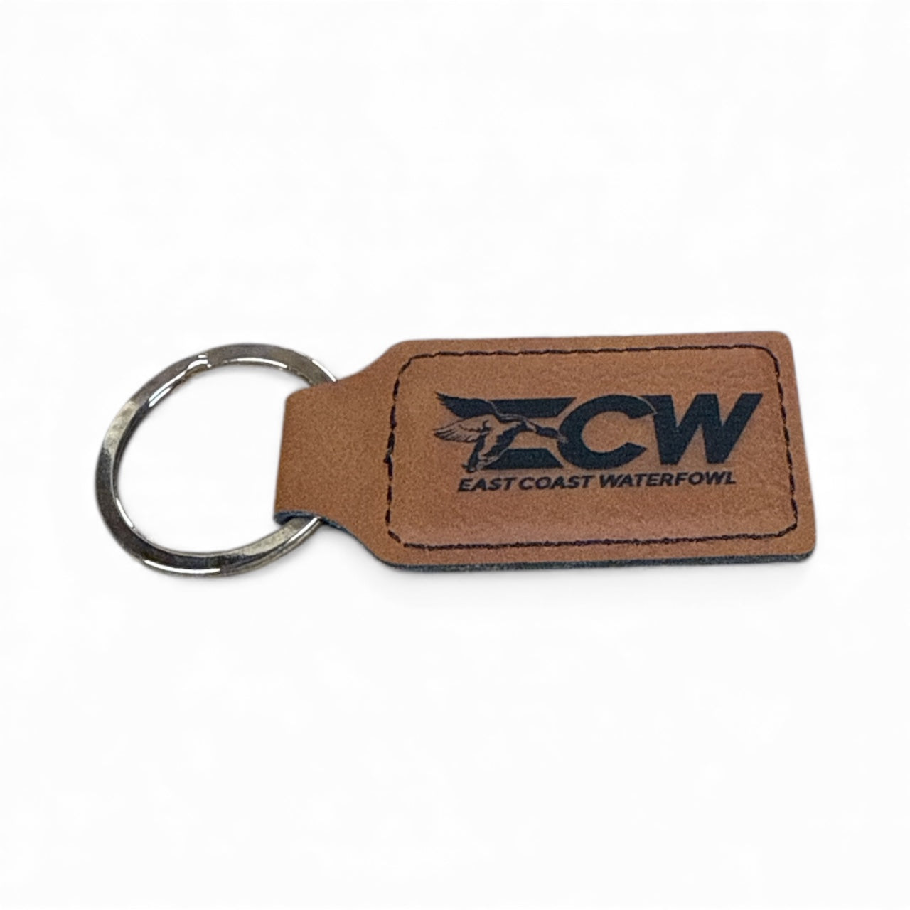 ECW 2.0 Logo Script Leather Keychain