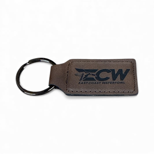 ECW 2.0 Logo Script Leather Keychain