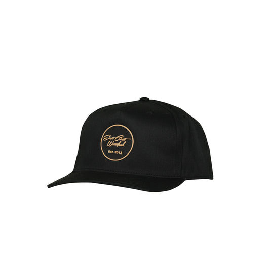 Black PVC Patch 5 Panel Hat