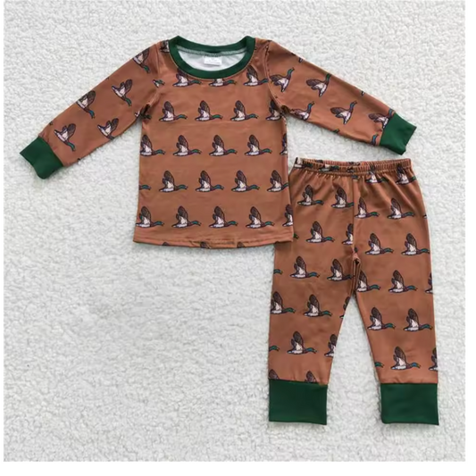 Brown Toddler Mallard Duck Pj's