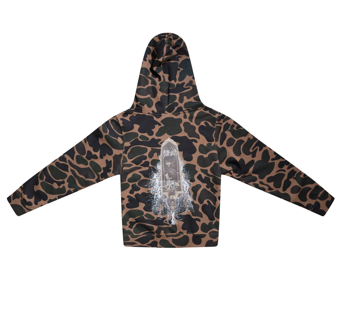 Youth Duck Boat Old School Camo Hoodie