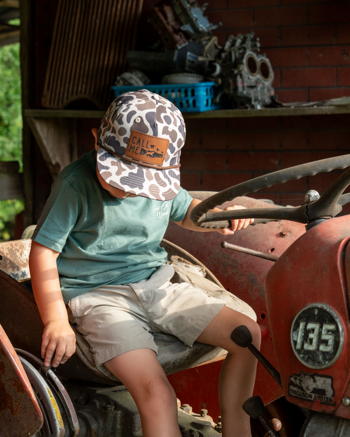 Little Fowlers Call Me Youth Camo Patch Hat