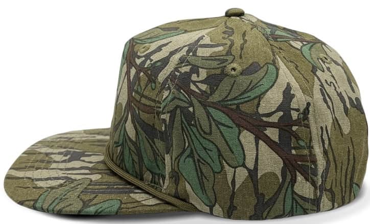 Mossy Oak Treestand Camo Short Bill Hat - Vintage Snapback Warehouse %