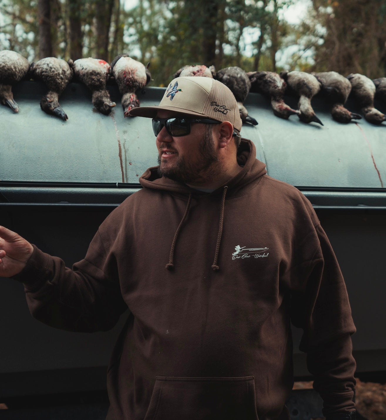 "Duck Boat" Brown Hoodie