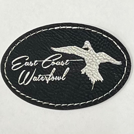 Black/Silver Leather Pintail Patch